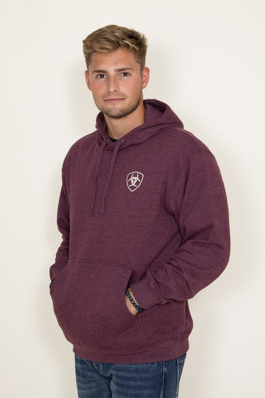 Ariat Logo Arrowhead Hoodie for Men in Berry Purple