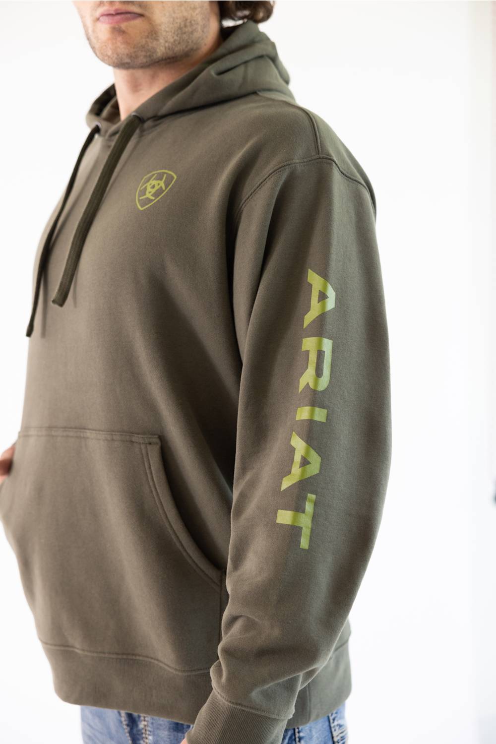 Ariat Logo Hoodie for Men in Grape Leaf | 10081922-GRAPE LEAF
