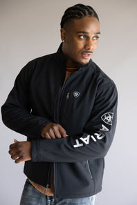 Ariat Logo Softshell Jacket for Men in Black