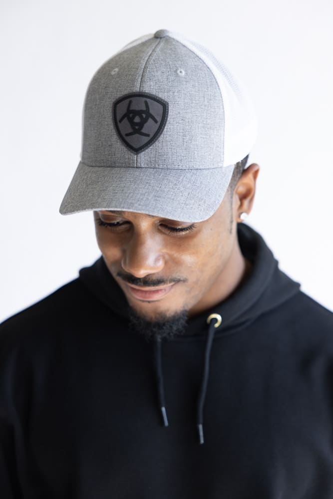 Ariat Mesh Snapback Hat for Men in Grey