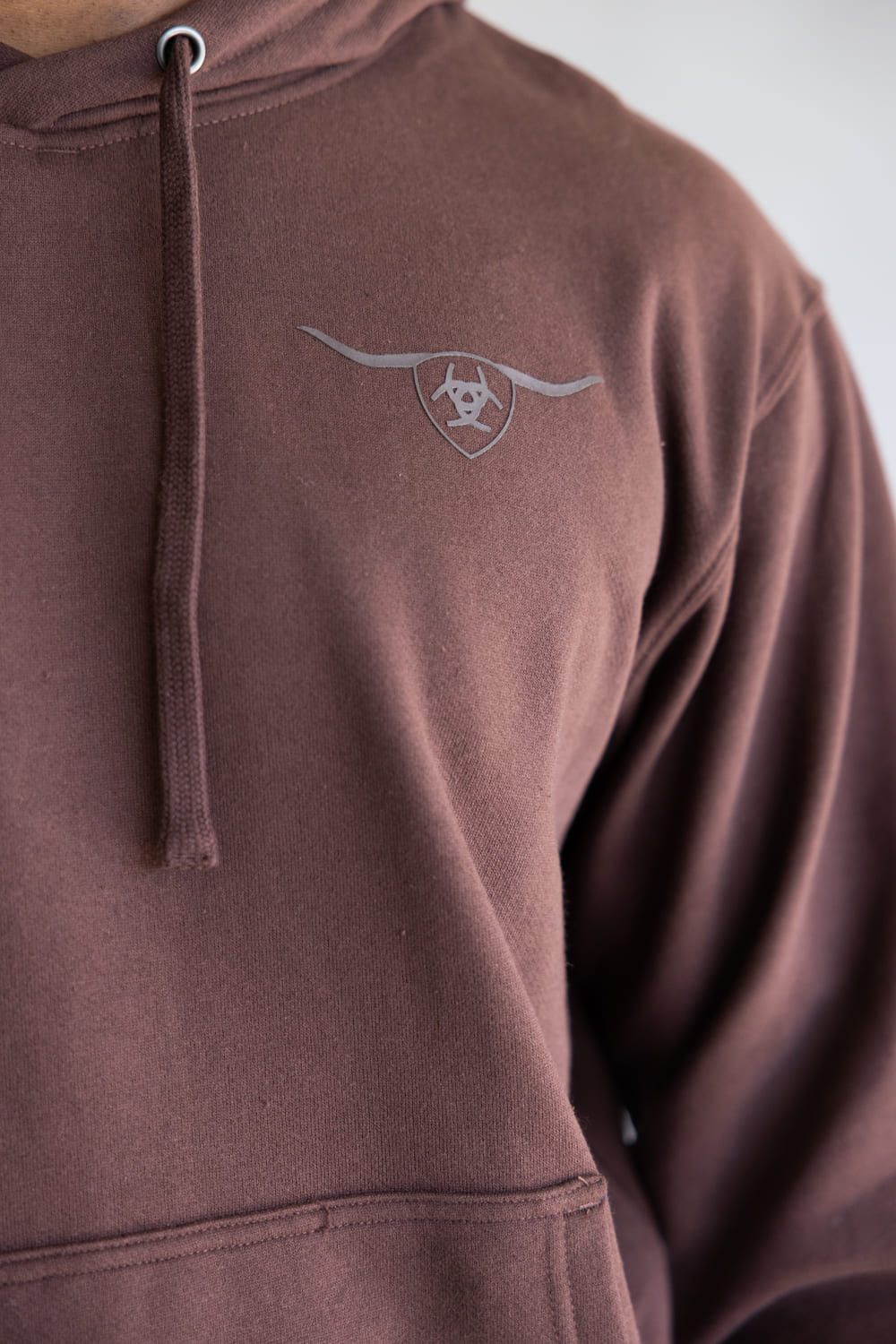 Ariat Shield Steer Head Hoodie for Men in Brown