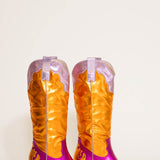 Azalea Wang Hendrix Tall Cowboy Boots For Women in Pink Multi
