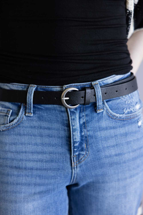 Basic Buckle Belt for Women in Black