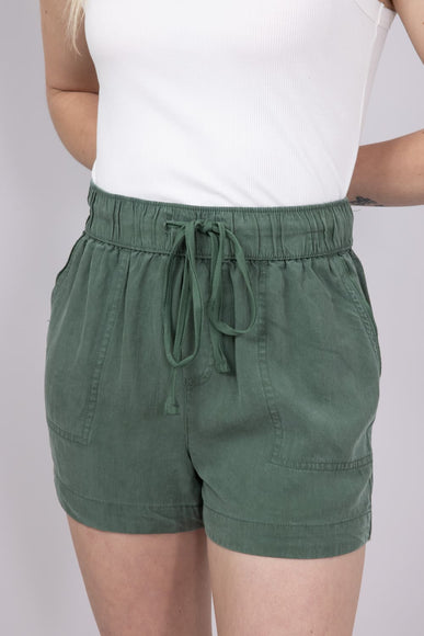 Tencel Drawstring Shorts for Women in Pine