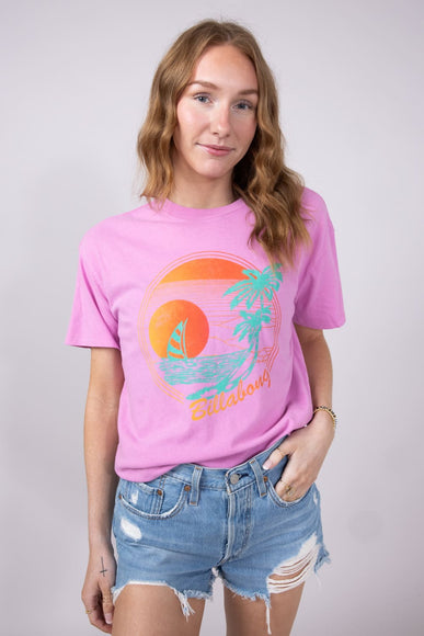 Billabong Bright New Day Graphic T-Shirt for Women in Bright Rose