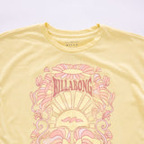 Billabong Youth Never Grow Up Oversized Graphic T-Shirt for Girls in Yellow