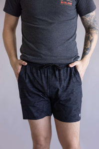 Burlebo Lined Athletic Shorts for Men in Black Camo
