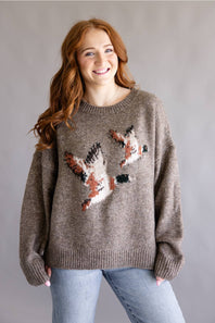 Bailey Rose Flying Duck Knit Sweater for Women in Mocha