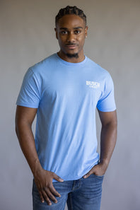 Busch Light Pack Leader T-Shirt for Men in Baby Blue