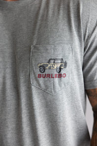 Burlebo Off Road Bronco T-Shirt for Men in Dark Heather Grey 