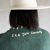 Bailey Rose Horse Stitch Sweater for Women in Green
