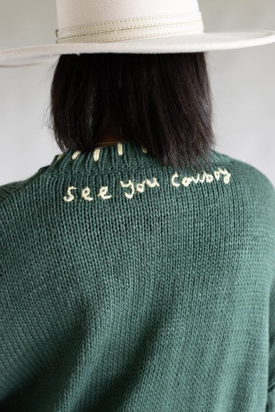 Bailey Rose Horse Stitch Sweater for Women in Green