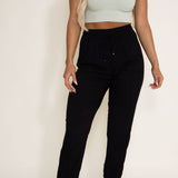 Rayon Drawstring Joggers for Women in Black