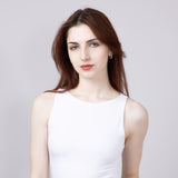 Seamless Double Layer Knit Tank Top for Women in White