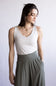 Seamless Double Layer Knit Tank Top for Women in Ecru
