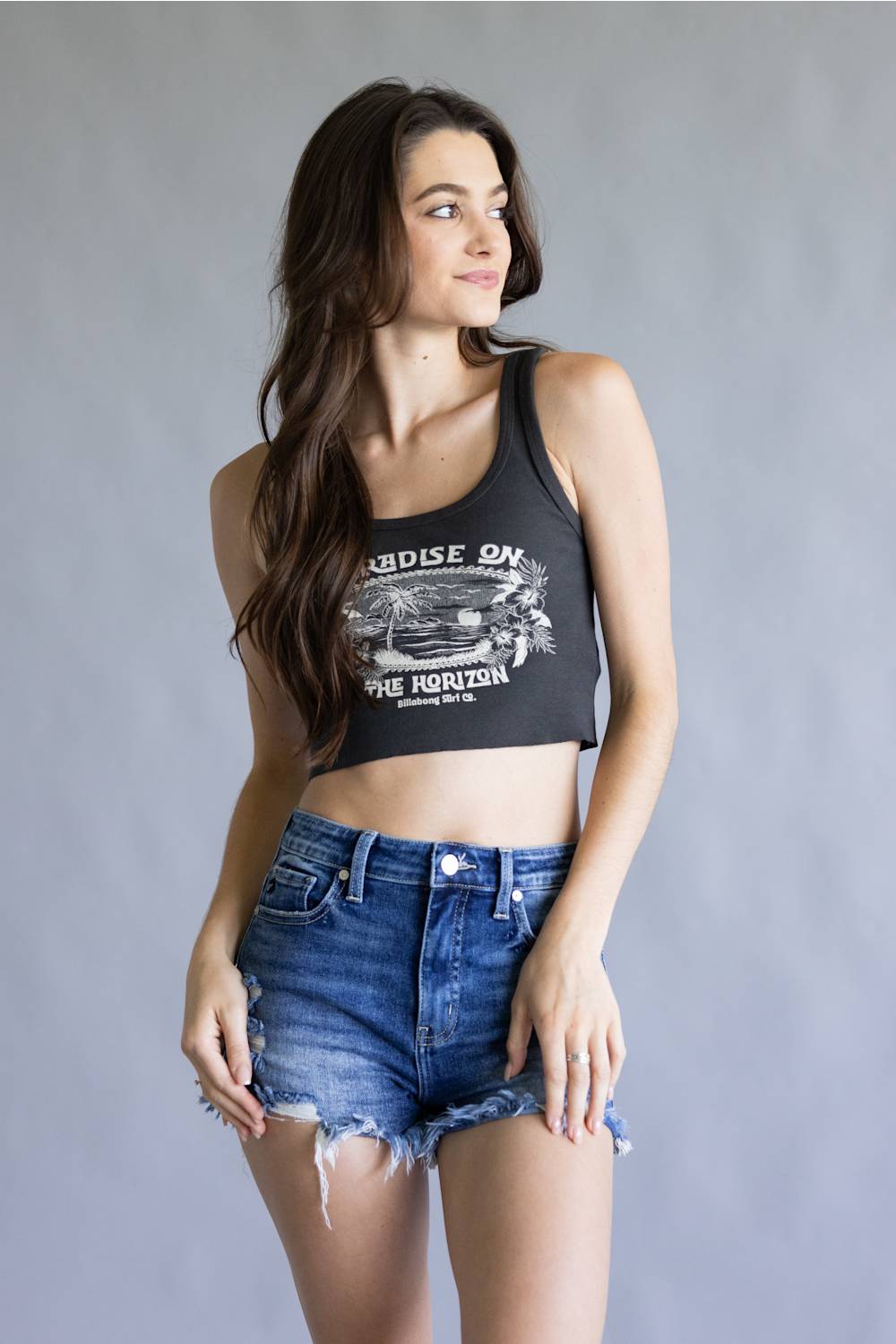 Billabong All Day Paradise Tank Top for Women in Off Black