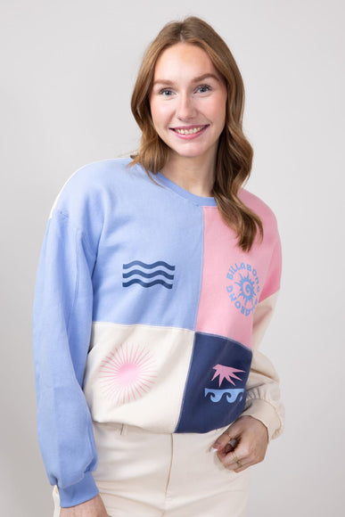 Billabong Later Days Kendall Crewneck for Women in Dusty Rose