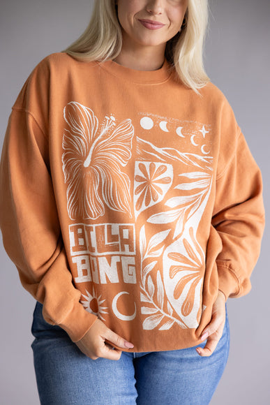 Billabong Ride In Crew Sweatshirt for Women in Orange