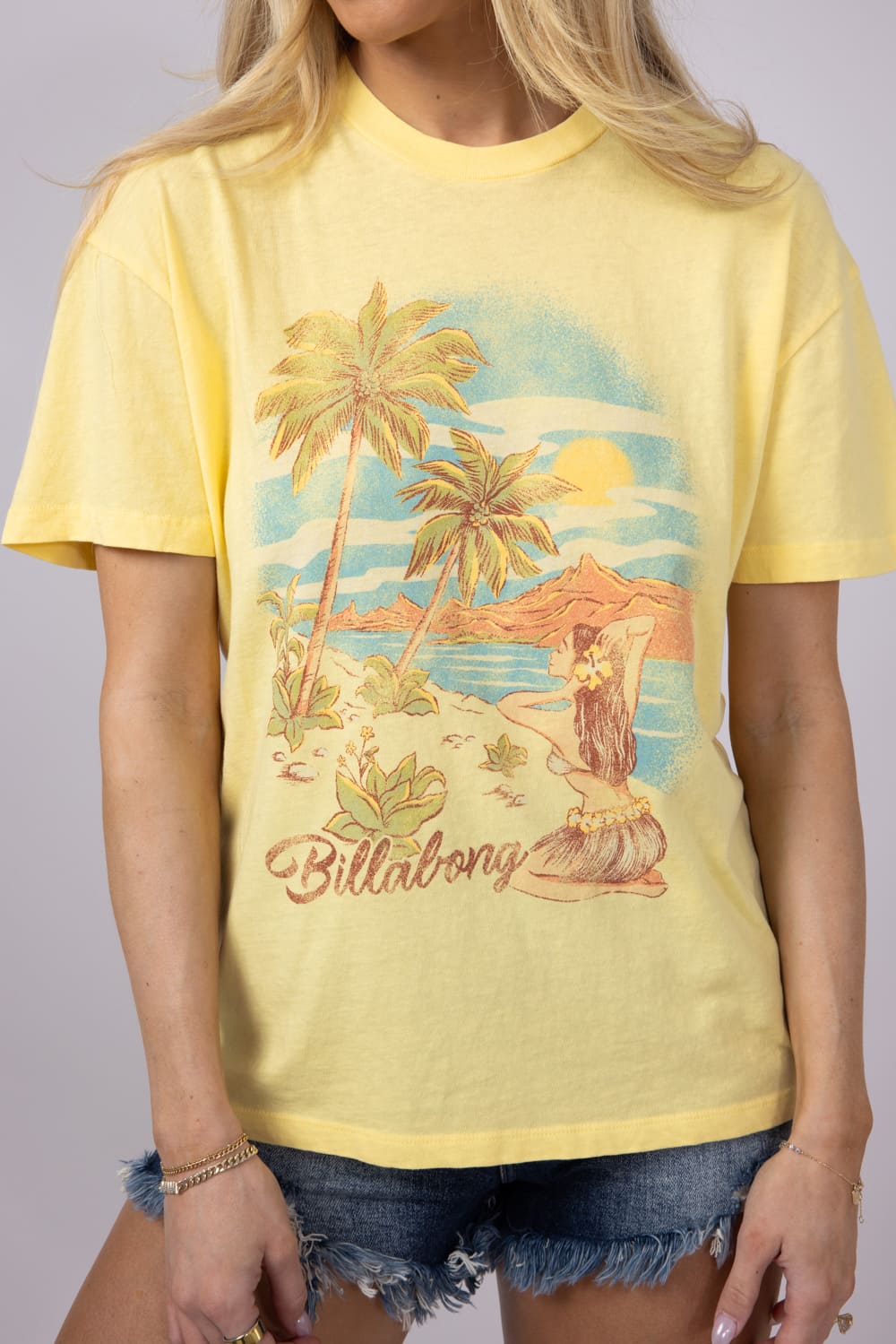 Billabong Trouble In Paradise T-Shirt for Women in Yellow