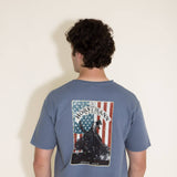 Horstmann Ranch H6 Anarchy US Flag T-Shirt for Men in Blue