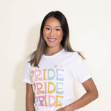 Pride Repeat Graphic T-Shirt for Women in White