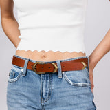 Boho Triangular Belt for Women in Brown