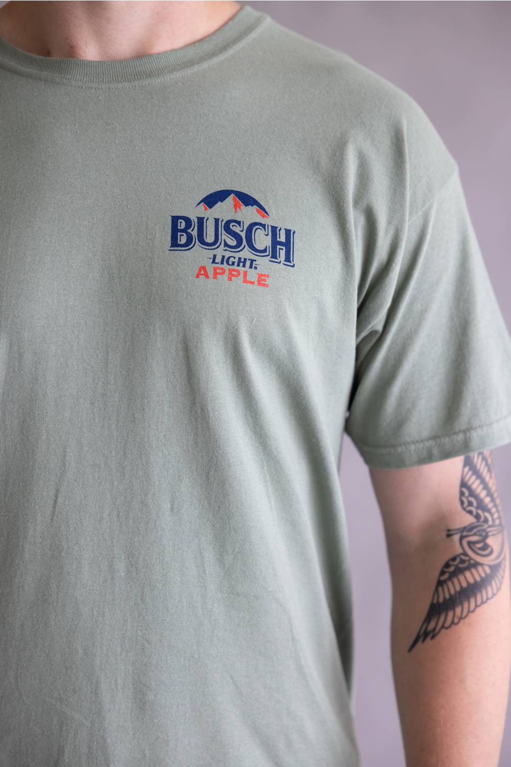 Busch Light Apple Frame T-Shirt for Men in Sage