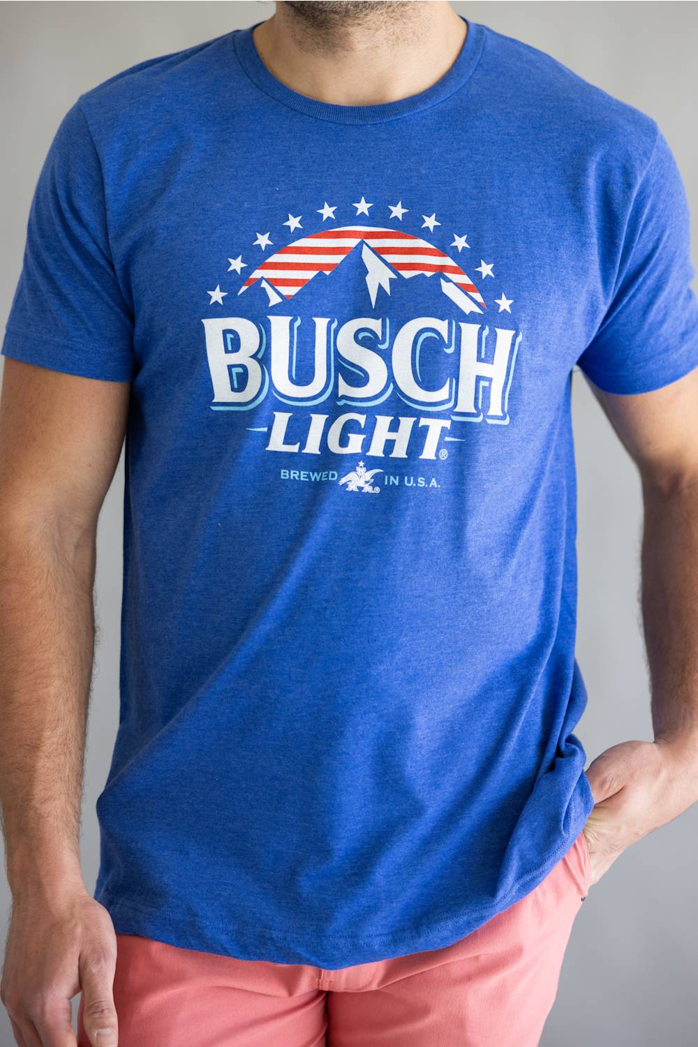 Busch Light Patriotic T-Shirt for Men in Heather Royal