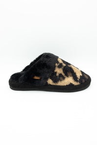 C.C. Leopard Print Slippers for Women in Black