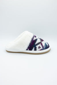 C.C. Ombre Aztec Knitted Slippers for Women in Purple Mix