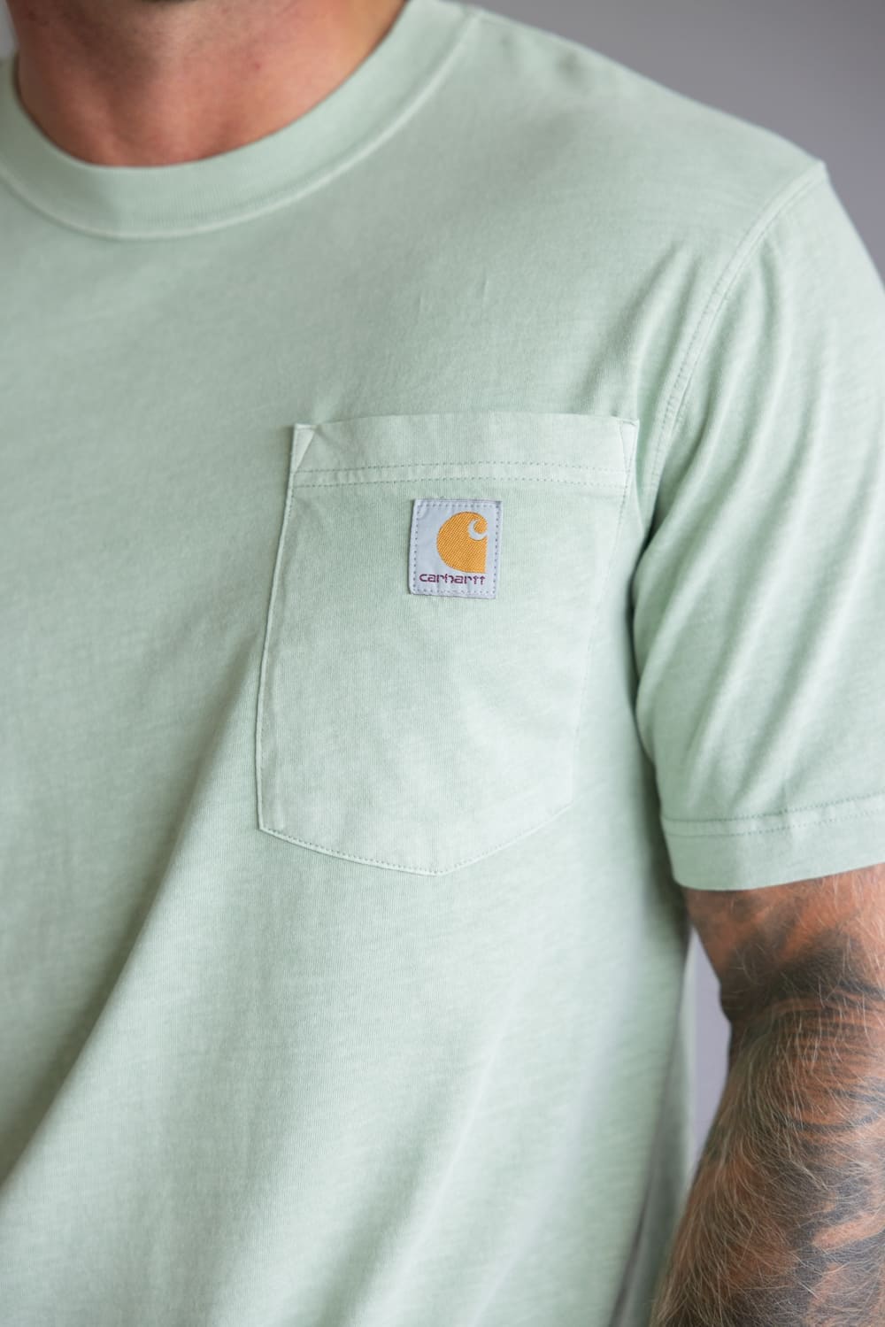 Carhartt Garment Dye Pocket T-Shirt for Men in Light Green