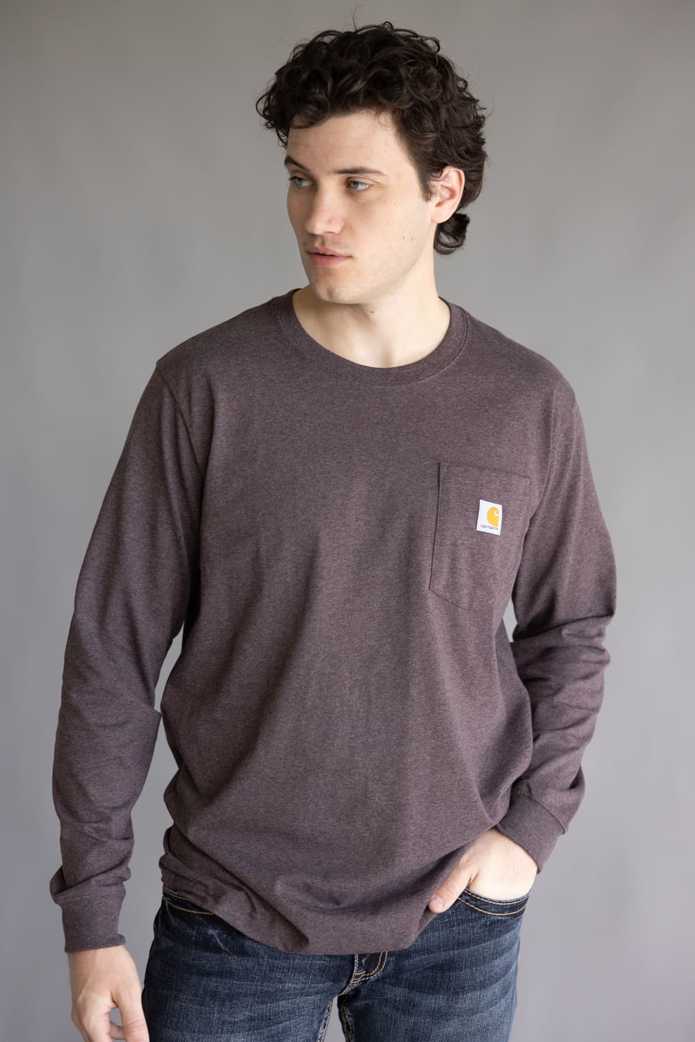 Carhartt Heavyweight Pocket C Graphic T-Shirt for Men in Dark Sepia