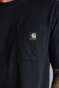 Carhartt Relaxed Fit Lightweight Camo Logo Pocket Graphic T-Shirt for Men in Black