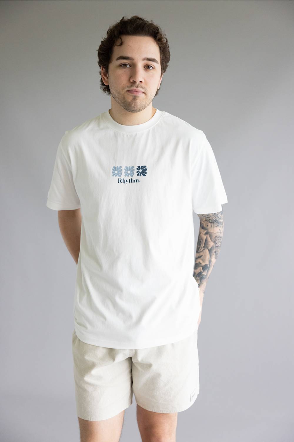 Rhythm High Beaming Vintage T-Shirt for Men in Off White