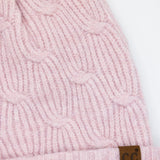 C.C. Knitted Pom Beanie for Women in Rose