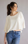 Simply Southern Corded Crop Top for Women in Pearl