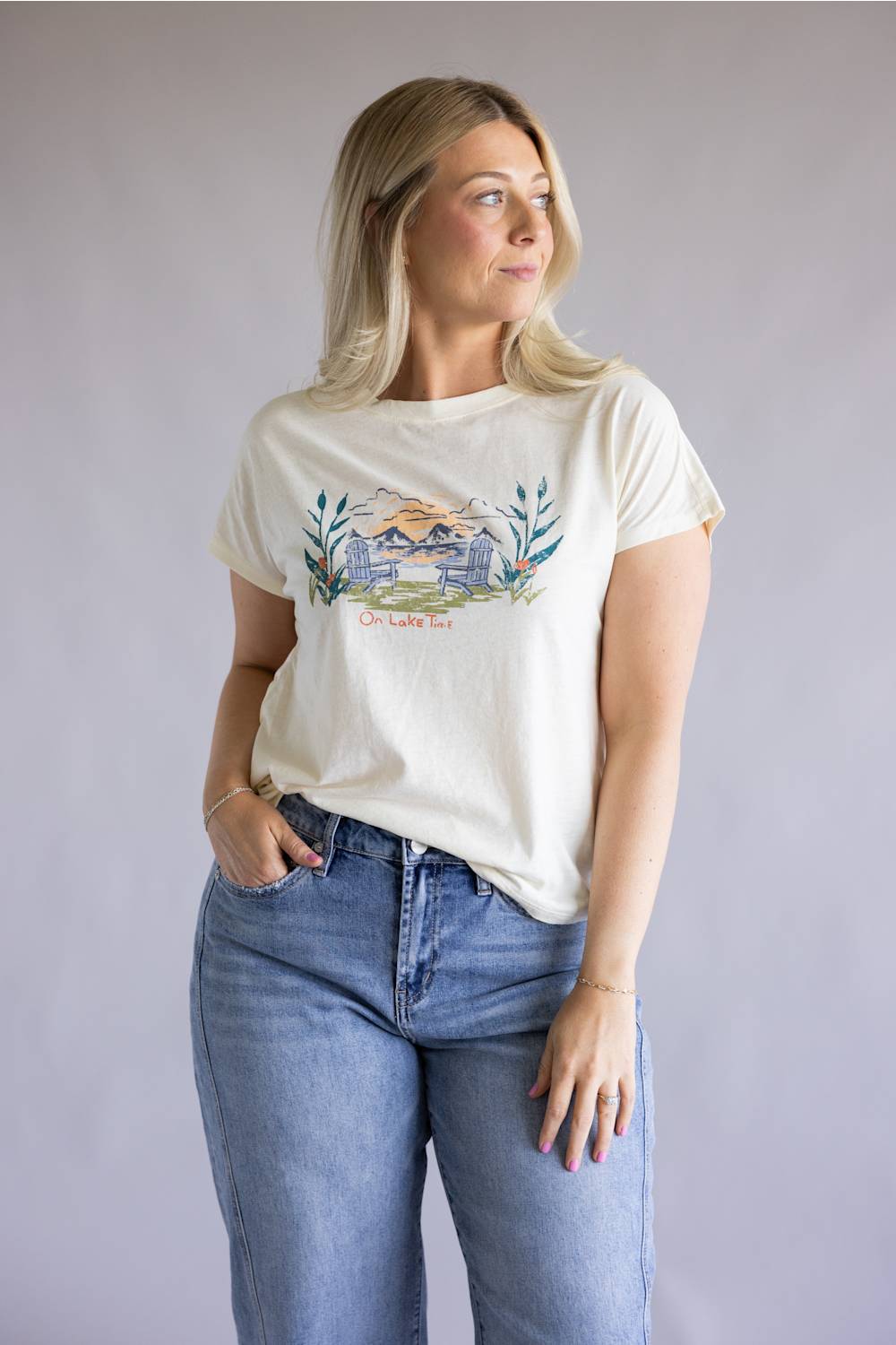 C&C California Lake Camille Tee for Women in White