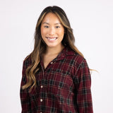 C&C California Marina Jacquard Plaid Button Up Shirt for Women in Red
