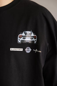 Car Graphic T-Shirt for Men in Black
