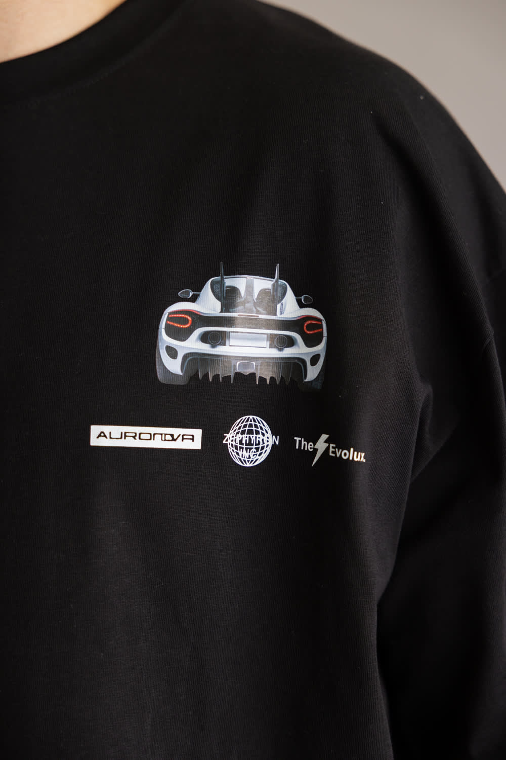 Car Graphic T-Shirt for Men in Black