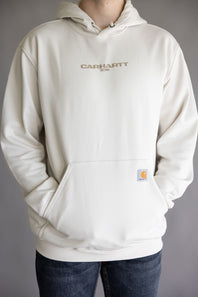 Carhartt 1889 Rain Defender Loose Fit Midweight Logo Graphic Hoodie for Men in Malt