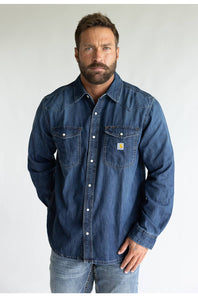 Carhartt Denim Relaxed Long Sleeve Shirt for Men in Wyatt