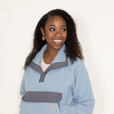 Carhartt Fleece ¼ Snap Front Pullover for Women in Blue