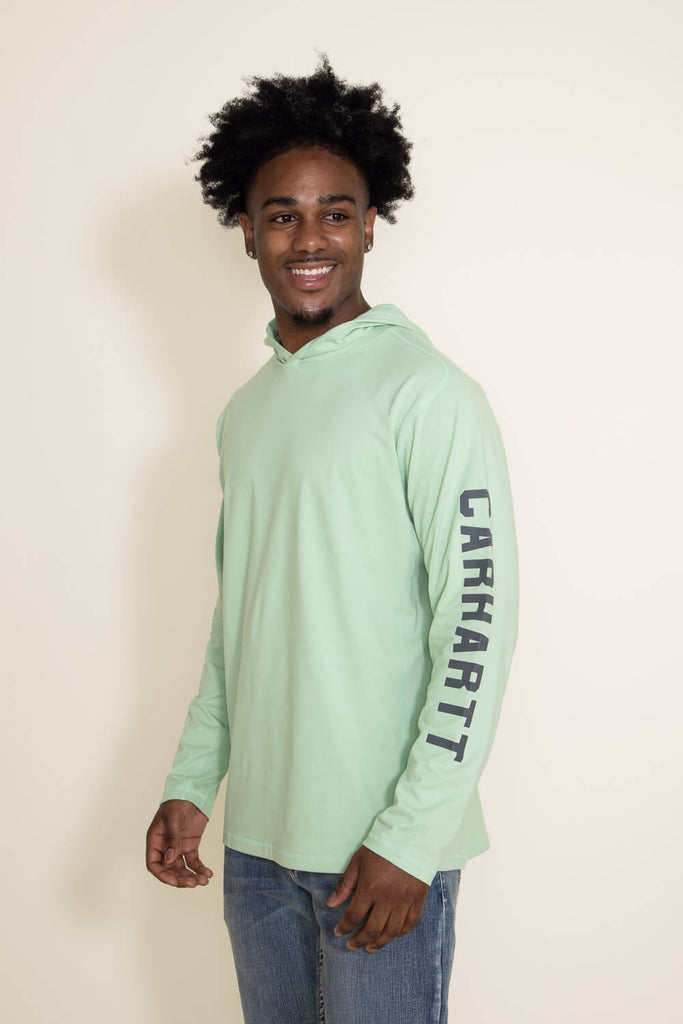 Carhartt Force Midweight Logo Graphic Hooded T-Shirt for Men in Green –  Glik's