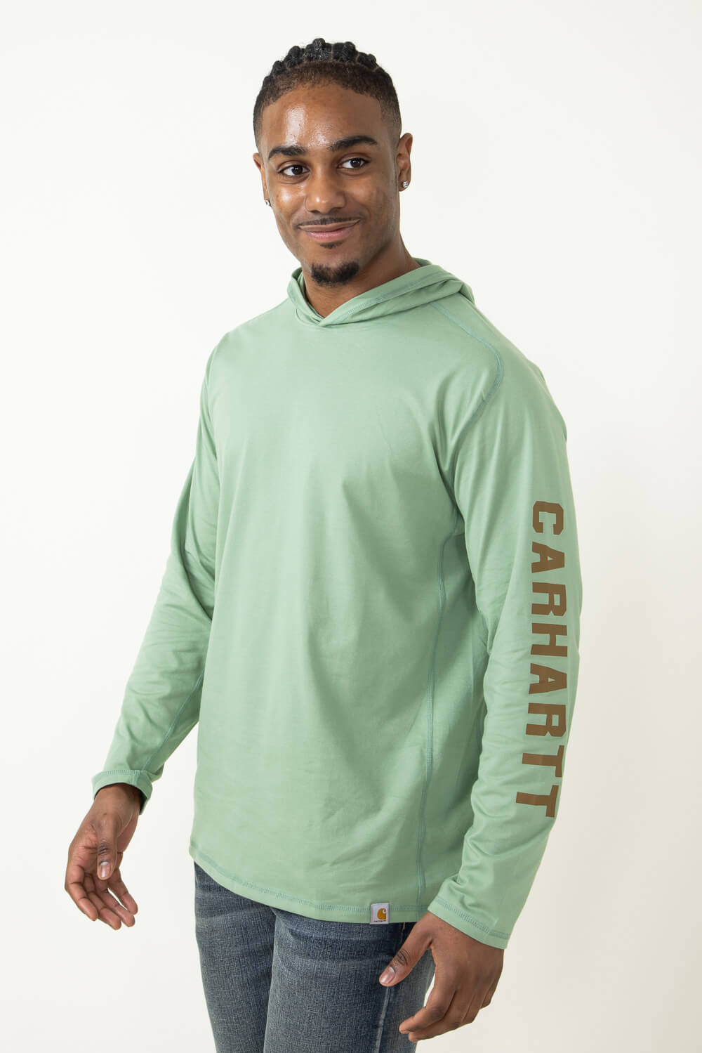 Carhartt Force Relaxed Fit Midweight Long Sleeve Logo Hooded T-Shirt f –  Glik's