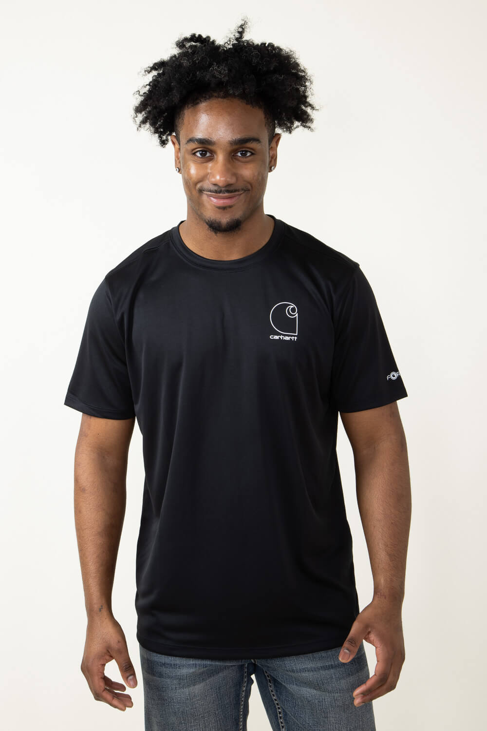 Carhartt Men's Force Sun Defender Lightweight Short-Sleeve Logo Graphic T-Shirt - Black