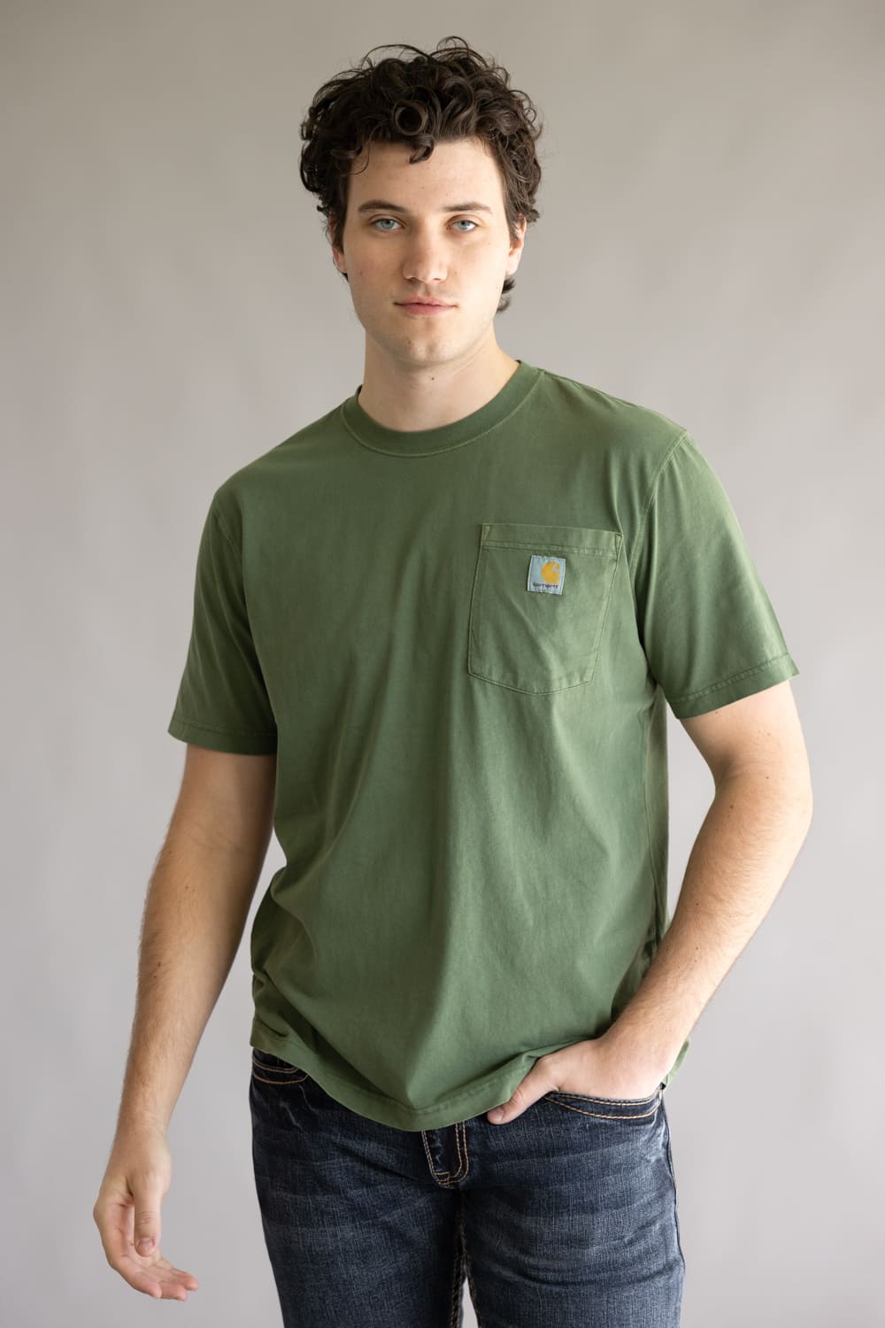 Carhartt Garment Dye Pocket T-Shirt for Men in Oakleaf