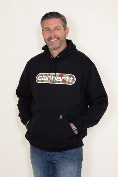 Carhartt Graphic Camo Logo Hoodie for Men in Black 
