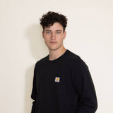 Carhartt Heavyweight Long Sleeve Pocket Mountain Graphic T-Shirt for Men in Black