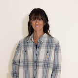 Carhartt Heavyweight Twill Shirt Jacket for Women in White/Blue